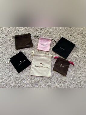 Genuine Designer Jewelry Bag Cinch Pouch Assortment Lot of 6 Kate Spade, Coach